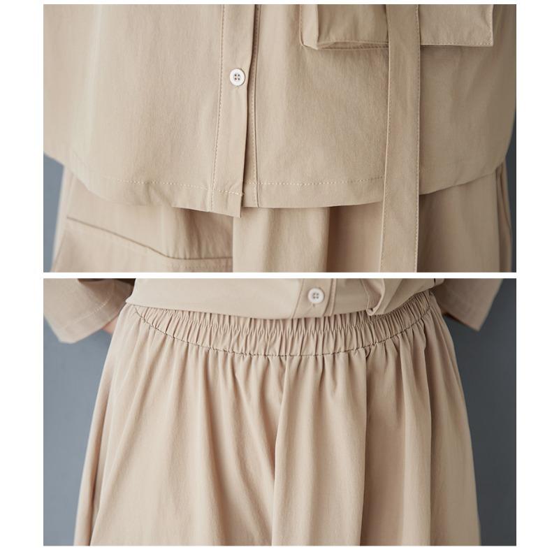 Dimanaf Большие размеры 2025 Весна Юбки Костюмы Женские Однотонные Комплекты Костюмы Свободные Блузки Рубашки Длинные Юбки Повседневная Одежда