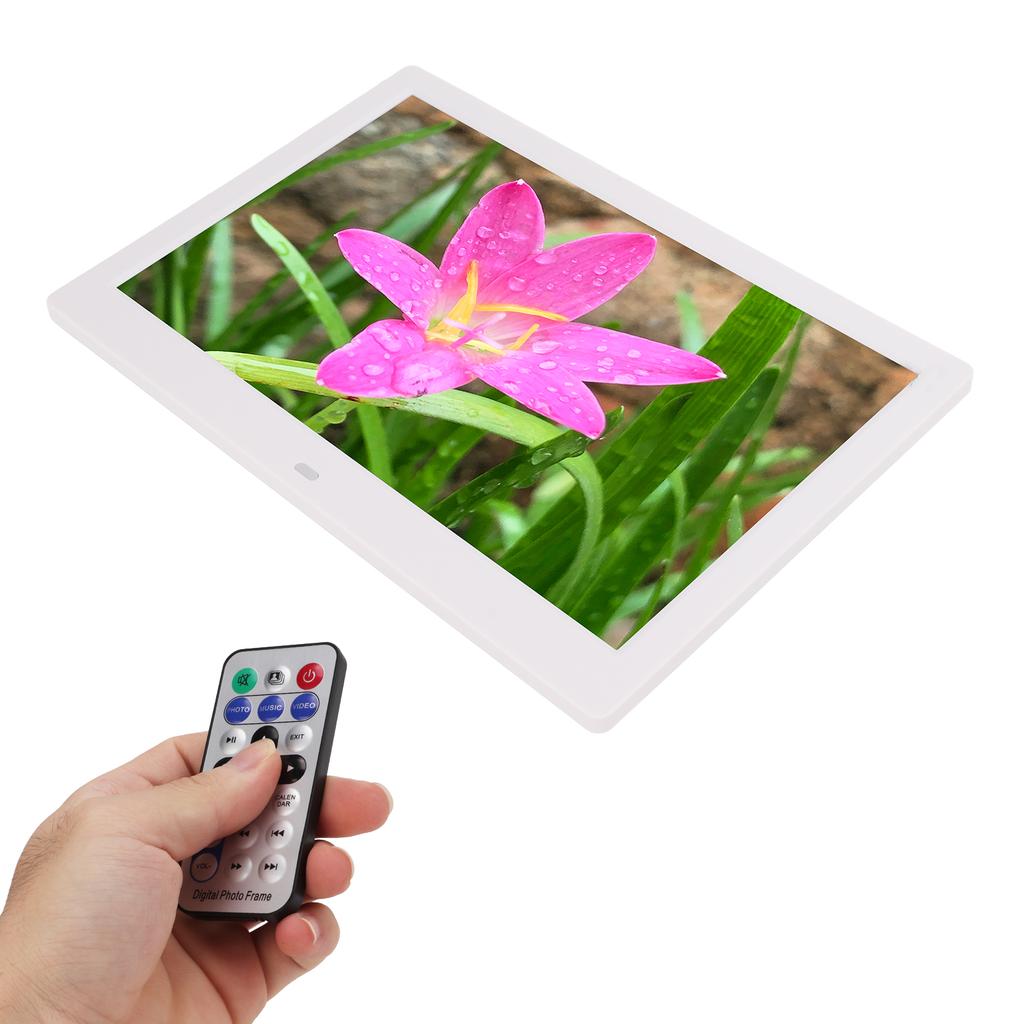 Digital Photo Frame 12in Electronic Photo Album HD MP3 MPEG4 Picture Player with Smart Remote