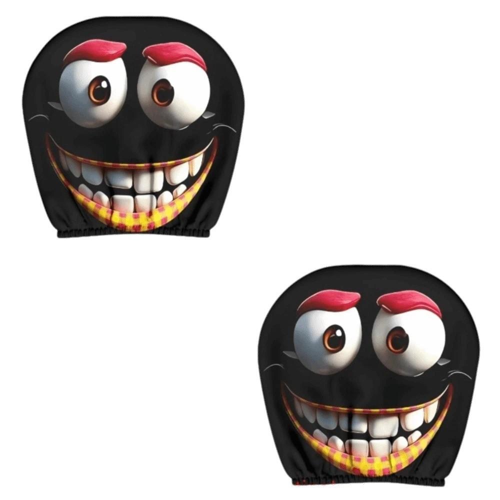2PCS Exaggerated Car Headrest Covers Car Seat Headcover Halloween Christmas Holiday