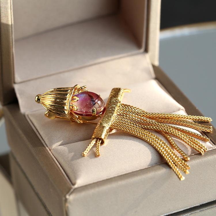 Красивая темпераментная брошь-пугало в европейском и американском стиле в стиле ретро, ​​золотой корсаж, костюм, кардиган, аксессуары для шеи, булавка