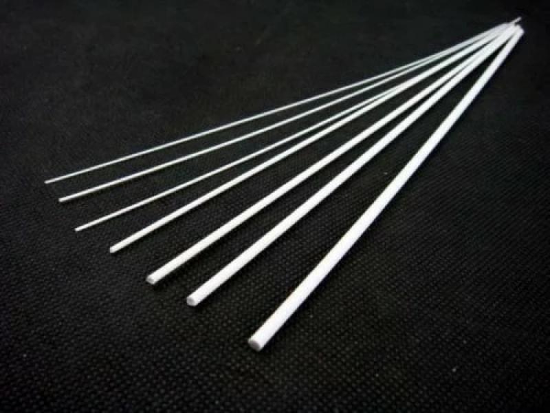 1/5/25/50PCS 0.5 To 15mm X250mm White ABS Styrene Plastic Round Bar Rods Diameter