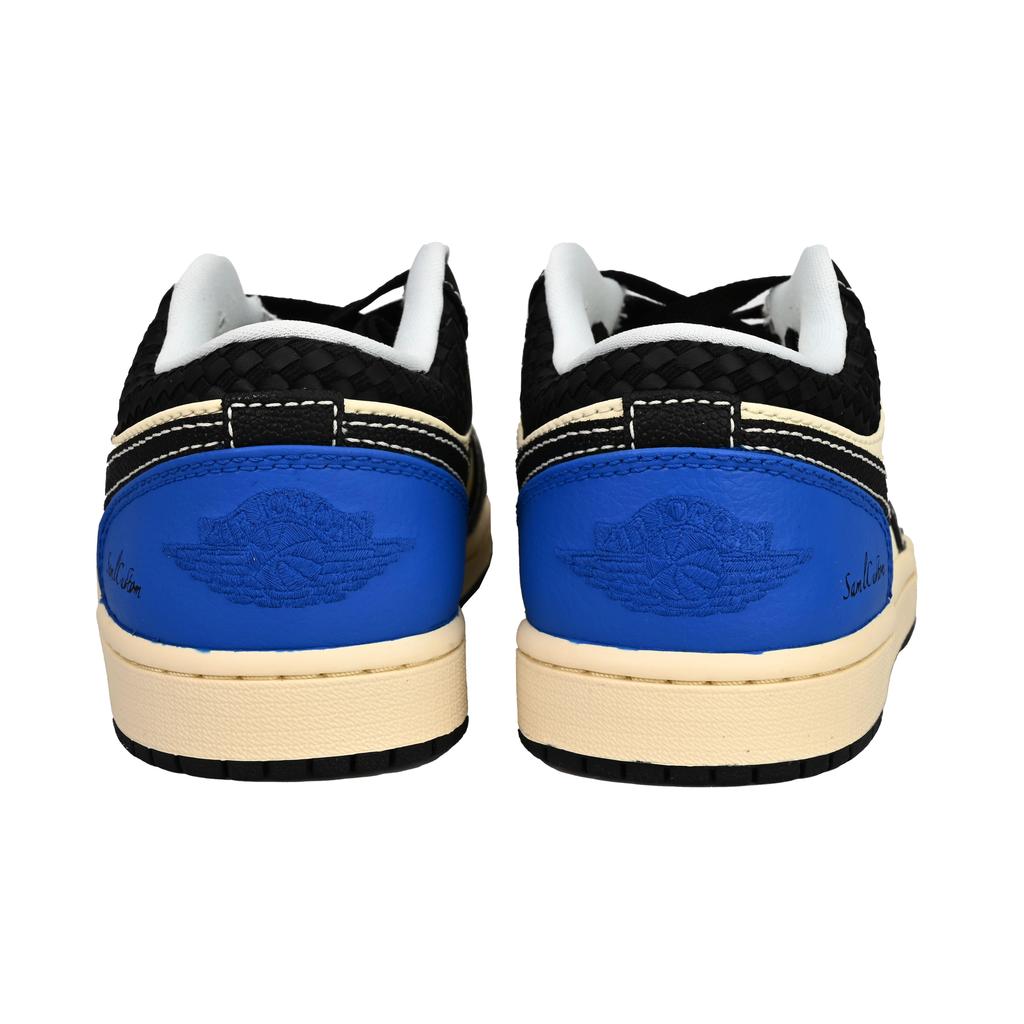 Jordan Air Jordan 1 Дышащие Низкие Винтажные Баскетбольные Кроссовки Мужские Бежевый Черный Синий HQ3437-101(Команда6-)