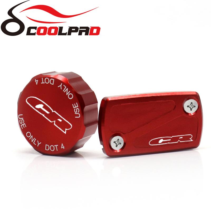 Front Rear Brake Reservoir Cover For HONDA CR 250R 125R 85R 80R 500R CR250R CR85R CR80R Motorcycle Brake Pump Oil Fluid Caps CNC