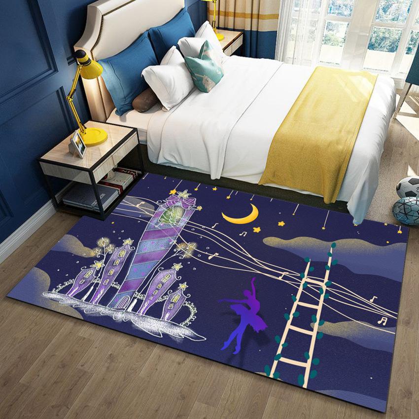 Star Carpet Creative Cosmic Star Pattern Home Decoration Ottoman Rectangular Living Room Bedroom Carpet
