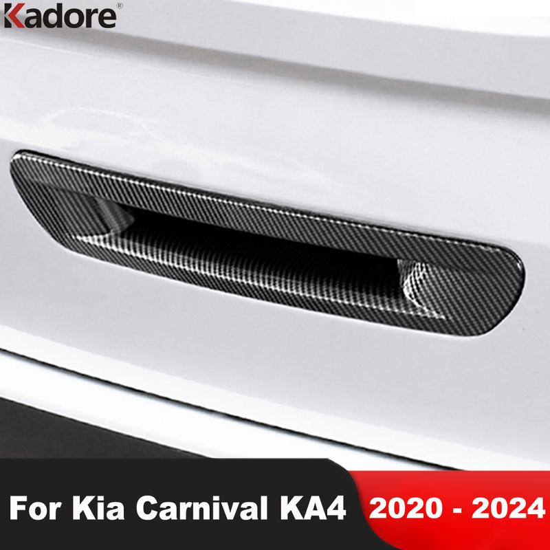Rear Trunk Door Handle Bowl Cover Trim For Kia Carnival KA4 2024 Carbon Fiber Car Exterior Accessories