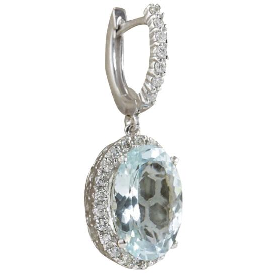 Женские овальные серьги-капли из искусственного аквамарина с рычагом, висячие серьги, ювелирные изделия