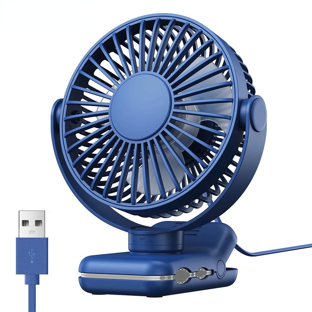 Mini Portable Clip on Fan,USB Desk Fan,3 Speeds Quiet Wind 720° Rotate Personal Electric Fan,Standing fans for Room Home