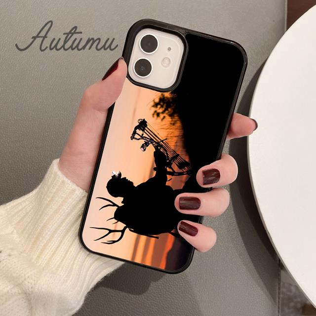 Чехол для телефона «Охота на оленей и закат» для iPhone 11 12 13 14 Pro Max mini X XR XS SE 2020 6S 7 8 Plus Samsung Galaxy S21 S22