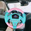 Kids Steering Wheel Toy with Suction Cup Music 360 Degrees Rotatable Toddlers Car Driving Simulation