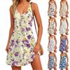 Женский летний повседневный сарафан без рукавов с V-образным вырезом и цветочным принтом