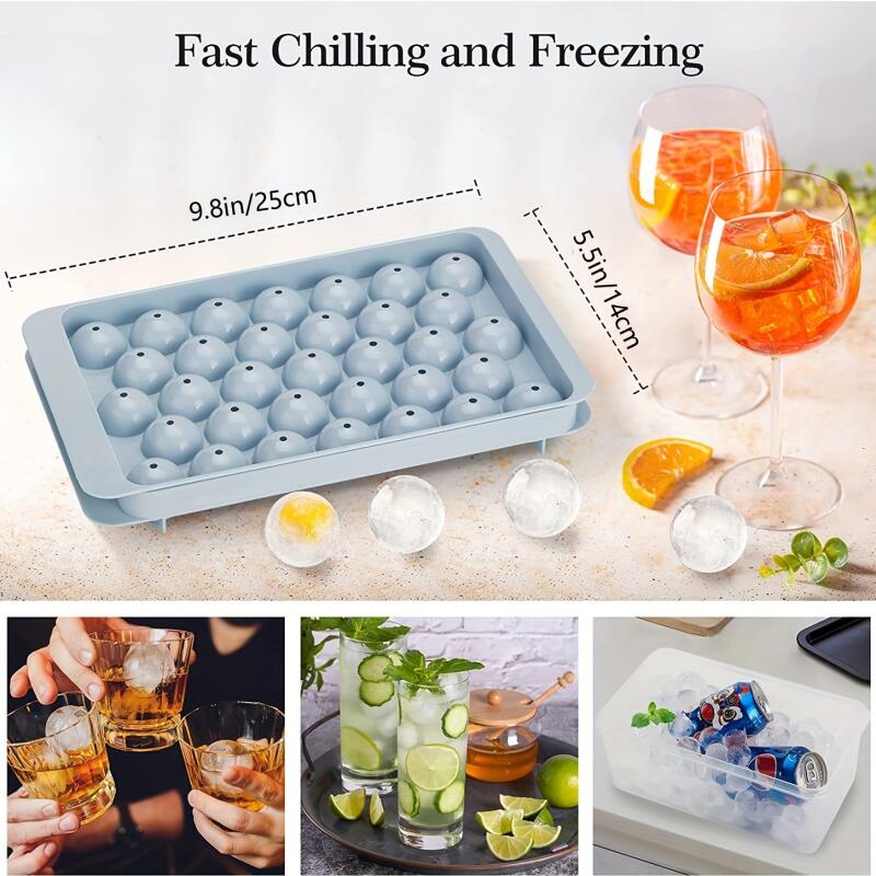 32 Ice Boll Hockey PP Mold Frozen Whiskey Ball Popsicle Ice Cube Form Box Lollipop Making Gifts Kitchen Tools Accessories