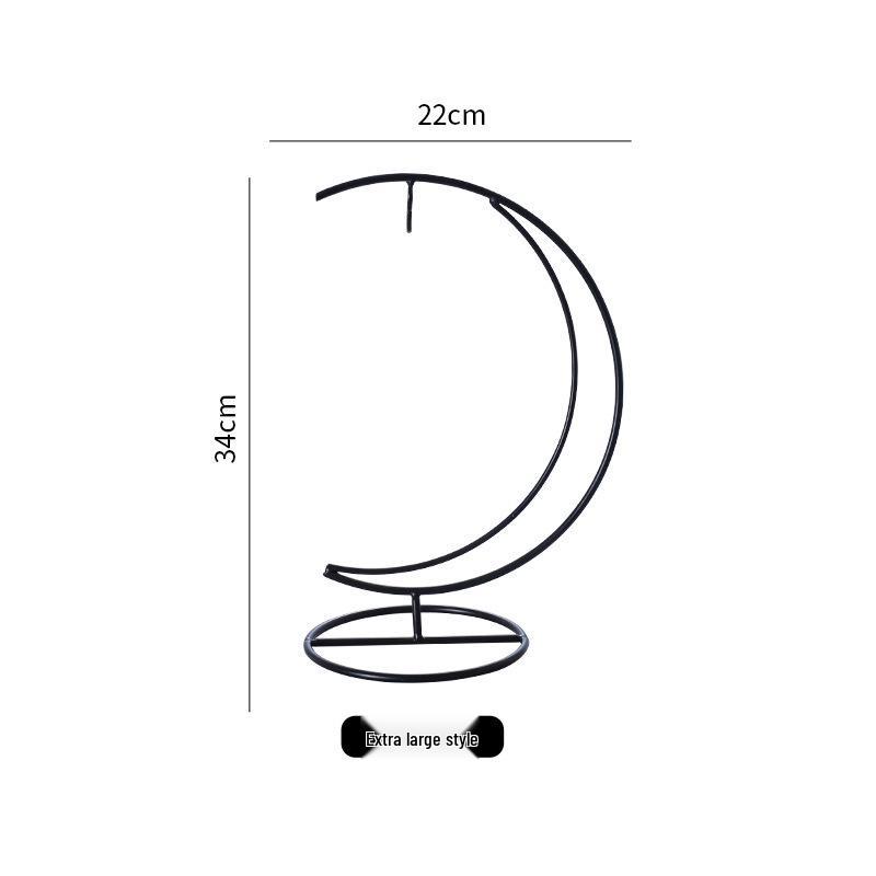 Moon-Shaped Moss Micro Landscape Glass Bottle with Iron Art Hanging Hook