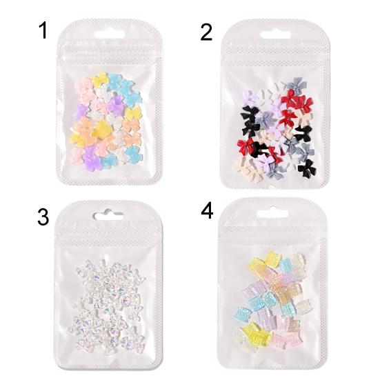 30 шт./компл. горный хрусталь с бантом для ногтей, легко приклеивается, 3D смола, стразы для маникюра «сделай сам», бабочка для красоты