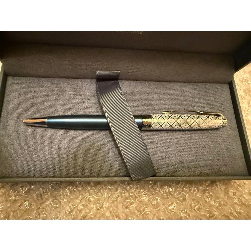 Used [New Unused] PARKER Sonnet Premium Metal & Blue CT Ballpoint Pen
