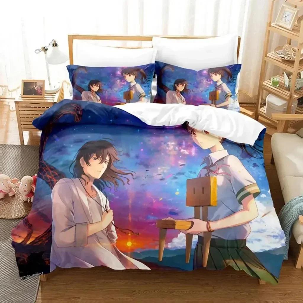 Anime Movie Suzume No Tojimari Comfortable Duvet Quilt Cover Pillowcase Bedding Set Children Bedroom Decoration Home Textile