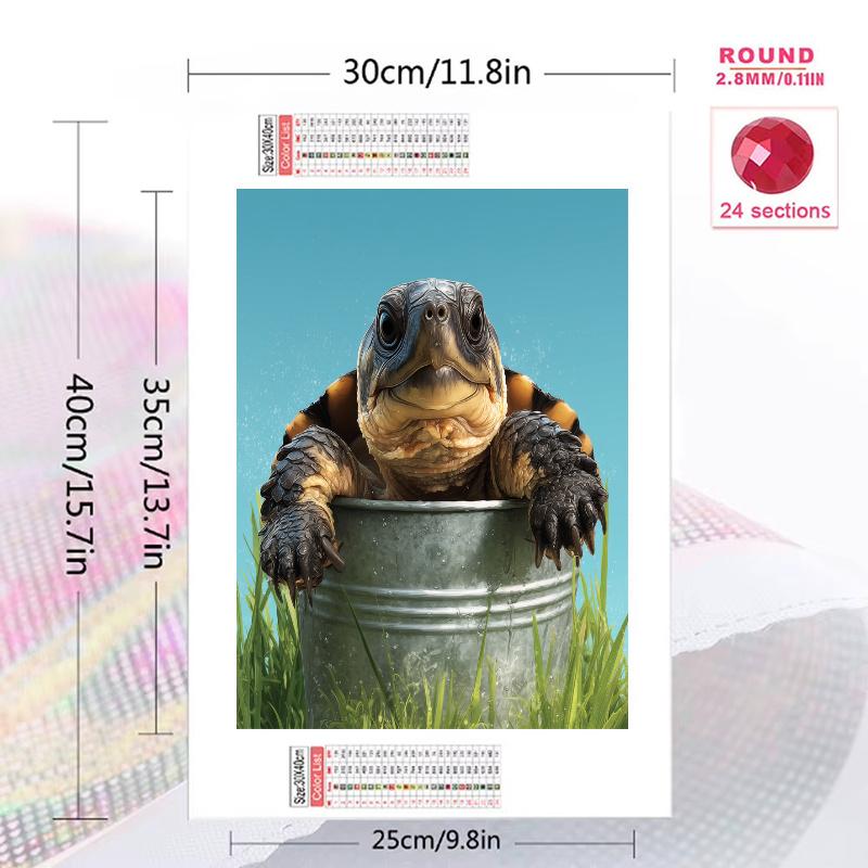 Green turtle Pattern 3pcs 100% Round Full Drill 5D DIY Diamond Painting Embroidery Cross Stitch Rhinestone Décor