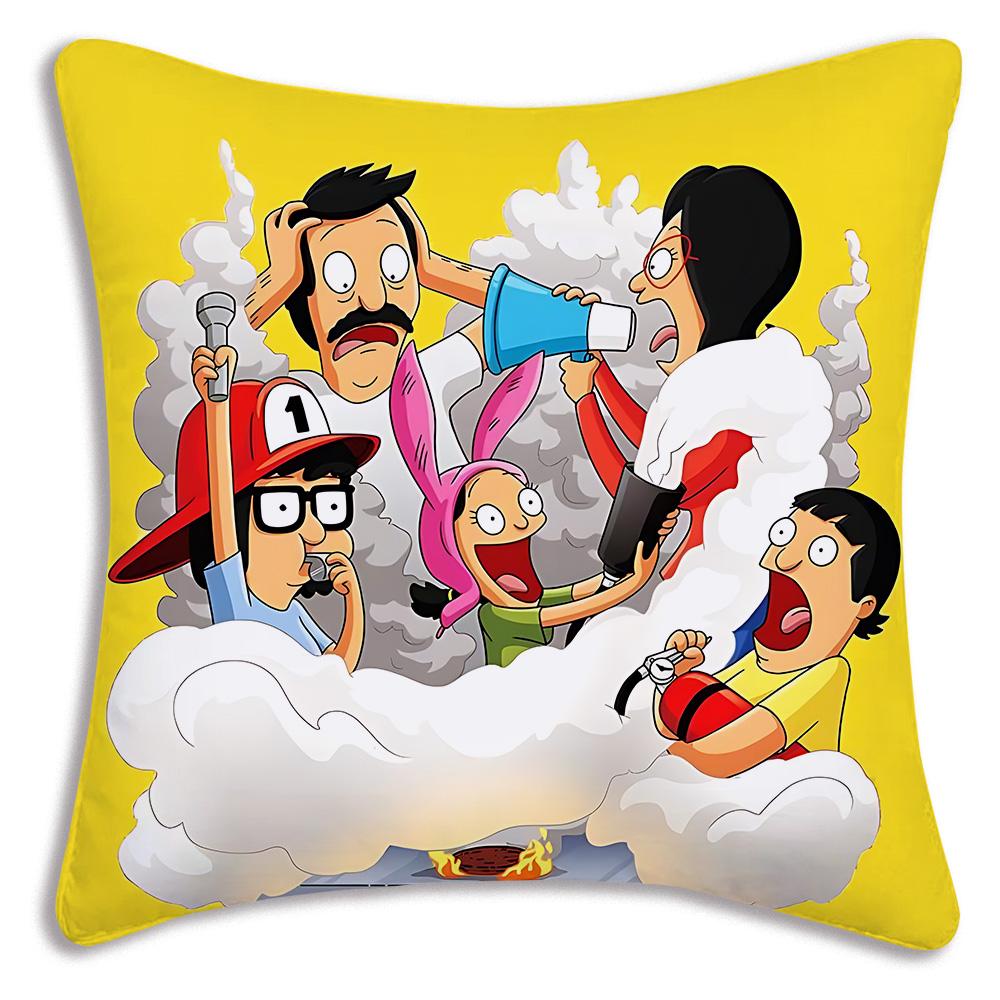 Мультяшные наволочки B-Bobs B-Burgers Мультяшные декоративные чехлы для дивана Домашние двухсторонние чехлы для подушек Короткий плюш Милые чехлы для подушек