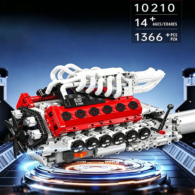 Mould King 10088 535 деталей Технический Электрически Приводимый Двигатель V8 Конструктор Модель Набор Для Взрослых Креативная Сборка Кирпичные Игрушки