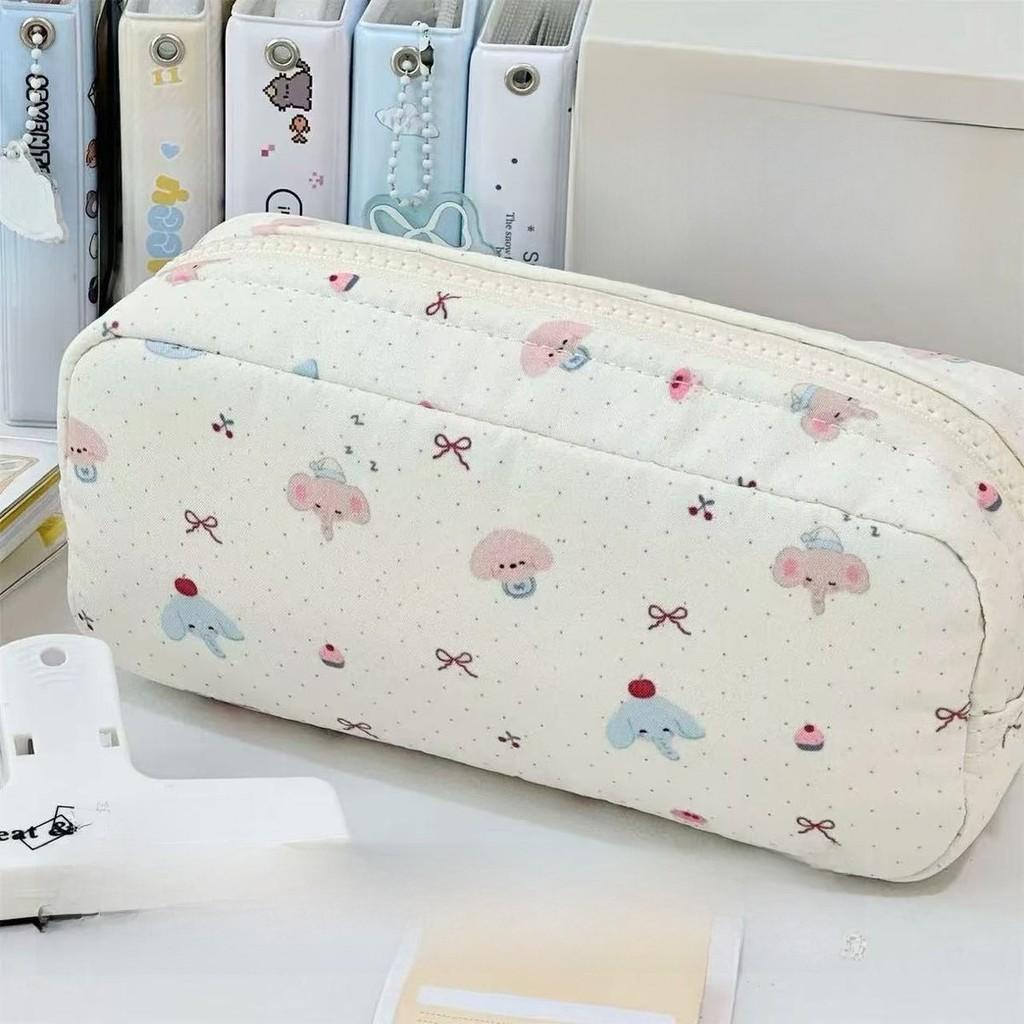 Student Organizer Pencil Pouch With Large Capacity And Adorable Elephant Pattern
