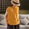 Женские винтажные летние рубашки однотонные с отложным воротником без рукавов топы повседневные женские рубашки
