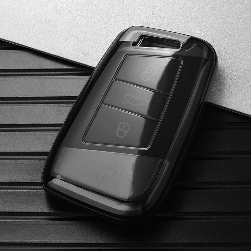 Прозрачно-черный ТПУ для VW Volkswagen Passat B8 CC Magotan GTE для Skoda Fabia Superb A7 Kodiaq Чехол-брелок для ключа автомобиля
