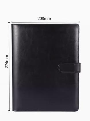 Custom Logo B5 Notebook 100-Page Hardcover Notepad in PU Leather with Magnetic Snap and Pen Loop Loose-leaf Binding