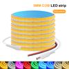 DC 5V 12V COB Светодиодная лента 5 мм 320 светодиодов/м Белый/Розовый/Красный/Зеленый/Синий Гибкая COB светодиодная лента Световая планка Высокой плотности Линейное освещение
