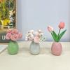 Ceramic Small Vases Desktop Room Ornament Home Living Room Porch Decoration Dry Hydroponics Flower Vase Modern Minimalist Decor