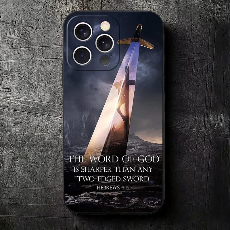 Бог Иисус Молитва Крест Библия Мягкий Чехол для Телефона для iPhone 16 16E 17 Air 15 Pro Max 14 Plus 13 Mini 11 12 7 Черный Чехол Задняя Панель