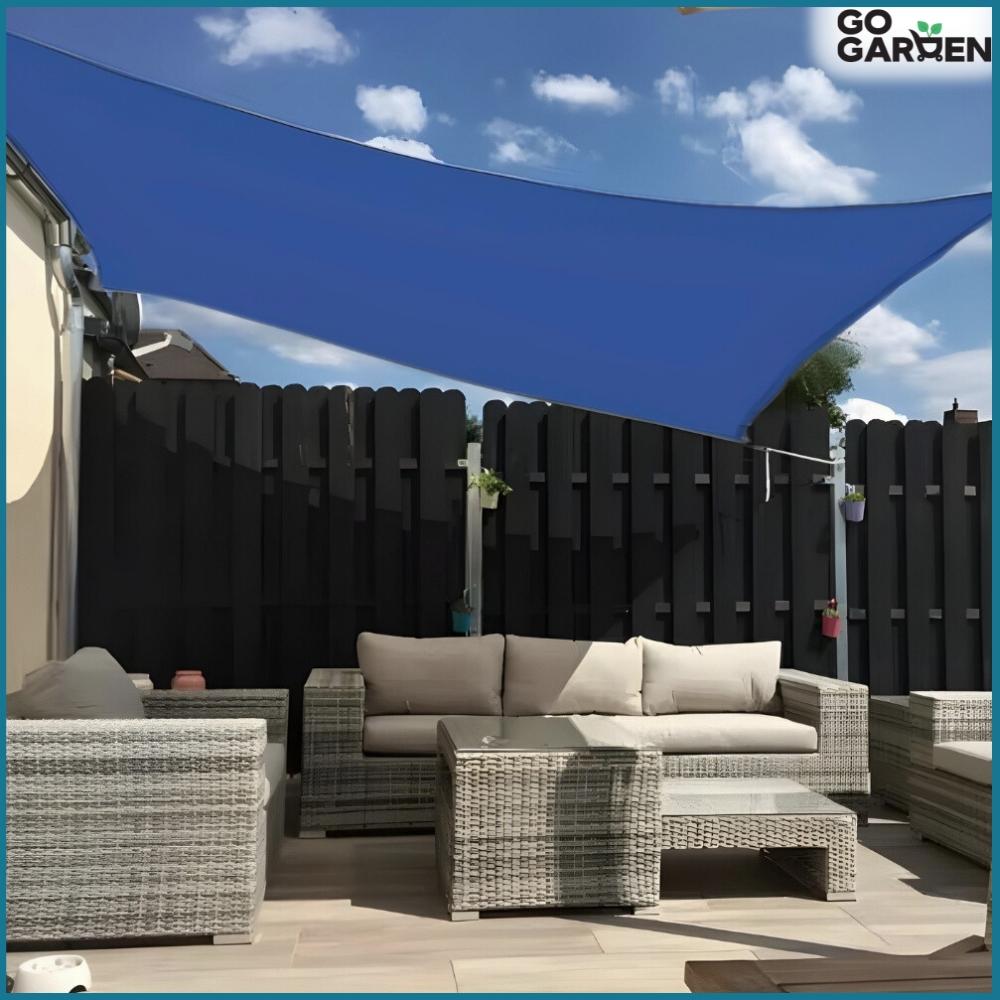 Sunshade sail for the garden, waterproof UV material, navy blue 3x5