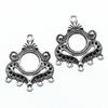 2 шт., 31x26 мм, пористый разъем для сережек для изготовления ювелирных изделий, цвет античного серебра, подходит для кабошона 10 мм