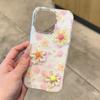 Spring three-dimensional flower Apple 11promax mobile phone case 11pro transparent white background lanyard large hole hard case 11 women