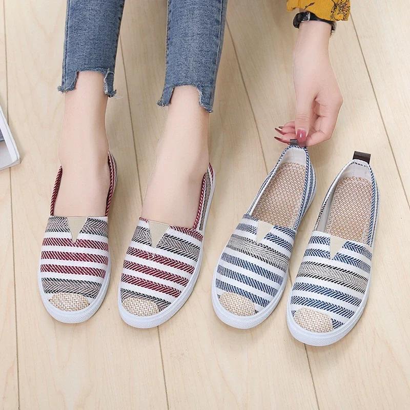 2024 Shoes Women's Summer Mesh Breathable Flat Shoes Ladies Comfort Light Sneaker Socks Women Slip On Loafers
