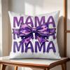 Leopard print with bow mama Cushion Cover Natural Linen Organic Fabric DoubleSided Printing Couch Pillow Covers Home Decor
