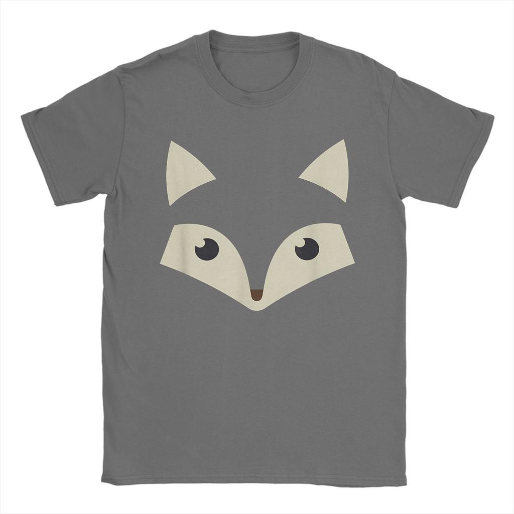 Cute Fox Face Halloween T-Shirt for Men  Casual Pure Cotton Tee Shirt Round Collar Short Sleeve T Shirt New Arrival Clothes