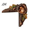 Decorative Tree Hole Sculpture Chipmunk Hollow Door Topper, Woodland Animal Frame Decor, Rustic Wood Charming Lodge Style Ornament Corner for