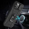iPhone 12 CASE SLIDE ARMOR DEFENDER BLACK RING + GLASS
