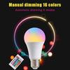 16 Colors Rgb Bulb Led Multicolor Bulb E27 Base 220V Household Lighting Dimmable 24 Key Remote Control Atmosphere Neon Light