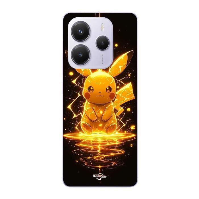Coque - Maniacase - Xiaomi Redmi Note 14 5G - Jaune - Souple - Pikachu Eclair