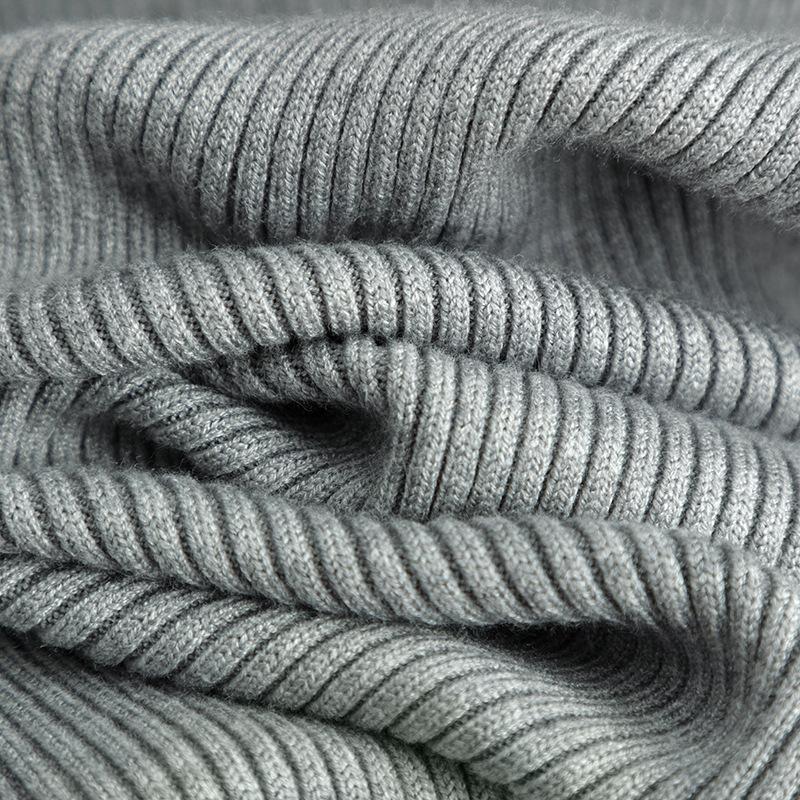 Осенне-зимний свободный свитер-пуловер с высоким воротником, однотонный женский трикотажный комплект из двух предметов с длинными рукавами и широкой юбкой