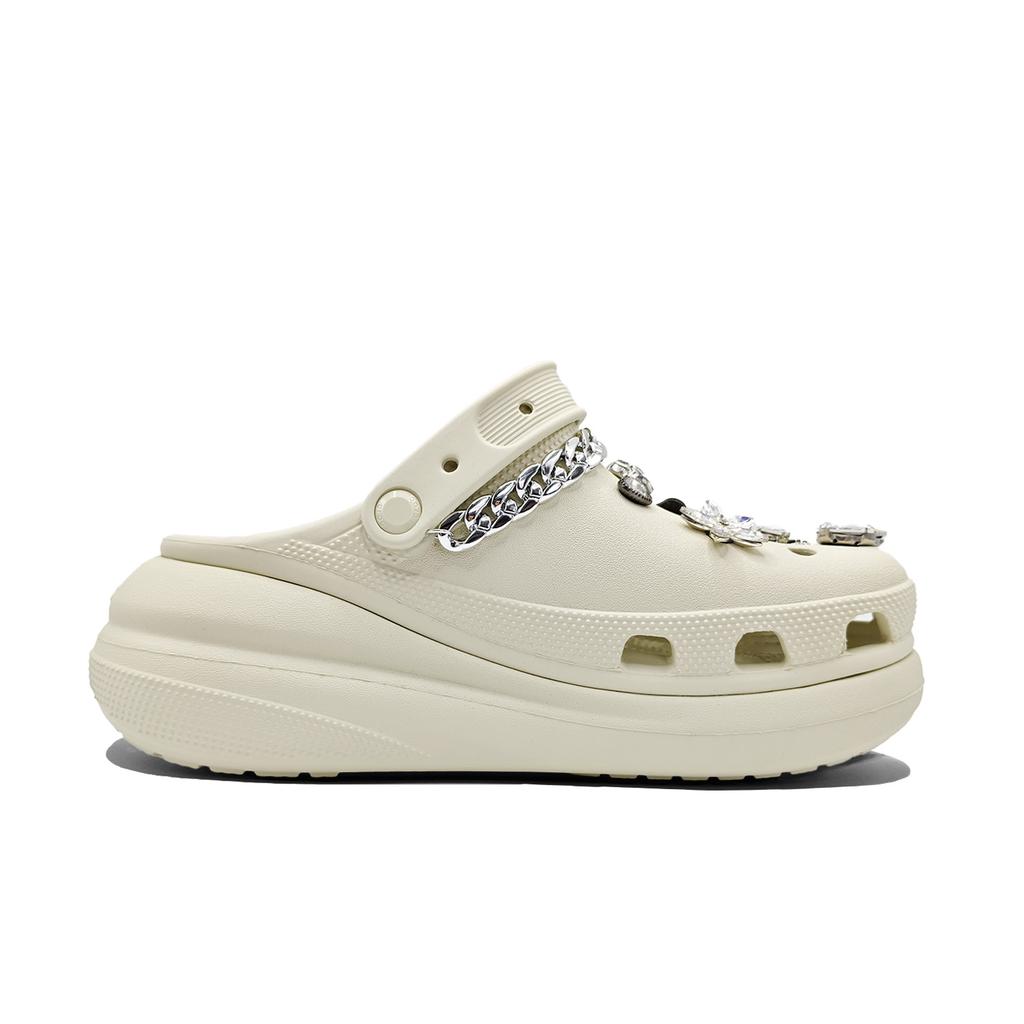 Crocs Клоги Crush EVA Jinling Chaochuang Маленький Аромат Сладкий Свежий Модный и Универсальный Обувь с Отверстиями Женские Кость Белый