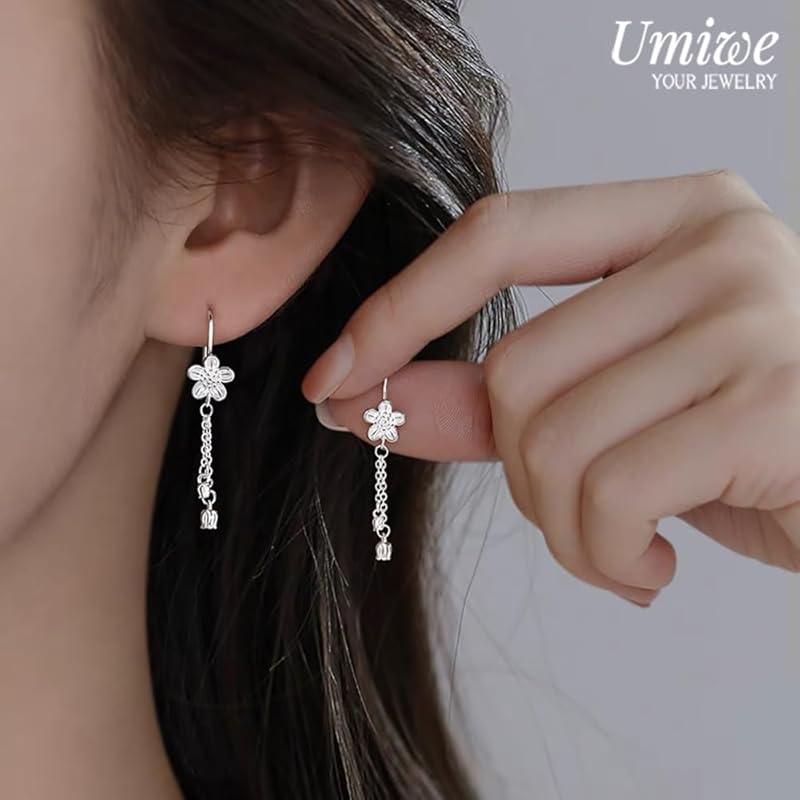 Серьги женские Sway Оставьте его на втором пирсинге Серебро S925 Совместимо с аллергией на металлы оба уха милые серьги-цветы