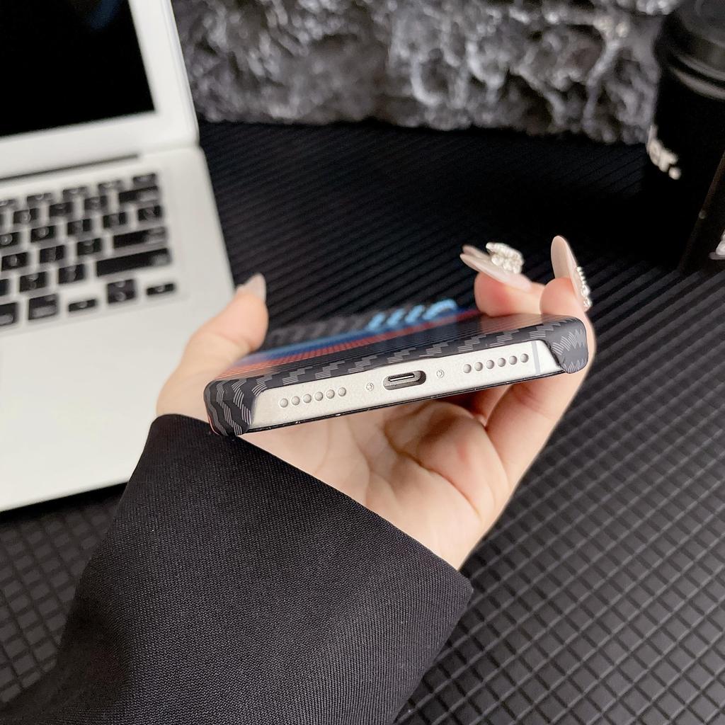 Роскошный защитный бампер из полууглеродного волокна для телефона iPhone 17 Air 16 15 PM 14 Plus 13 12 Pro Max 11, жесткий ПК, цветной, противоударный защитный чехол