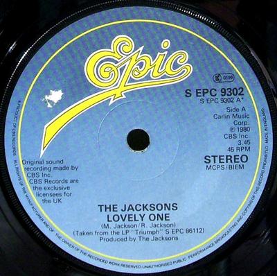 7-дюймовая пластинка JACKSONS - Lovely One SEPC9302 Epic 1980 UK Соул/Фанк Б/У
