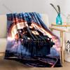 1PC fighter plane amid explosion clouds Print Blanket Flannel Material Soft Warm for All Seasons Home Outdoor Camping Picnics RV