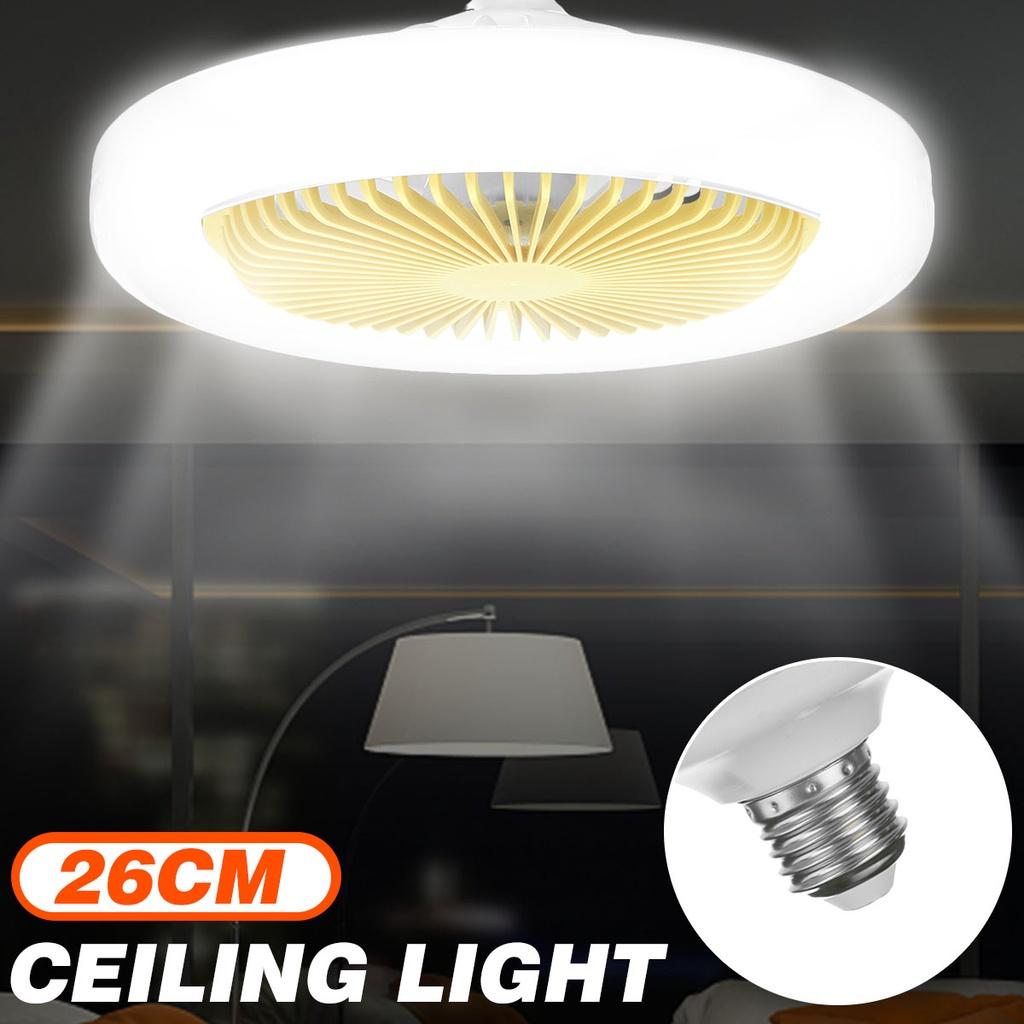 E27 Современный светодиодный потолочный светильник со встроенным вентилятором E27 Потолочный вентилятор с беспроводным подключением и освещением для гостиной