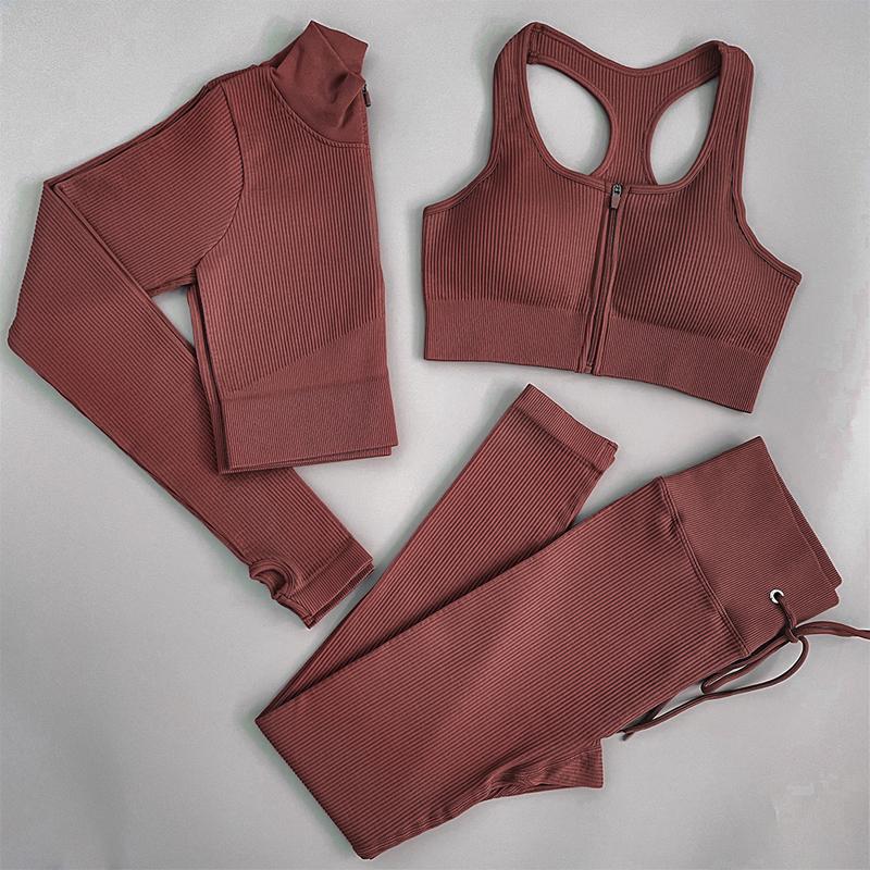Women's Tracksuit Seamless Yoga Set Workout Sportswear Gym Clothing Fitness Sports Suits