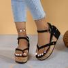 Fashion Women Sandals 2024 New Summer Strap Platform Heels Women Simple Comfortable Soft-soled Wedge Flip-Flops Shoes Women Sandals