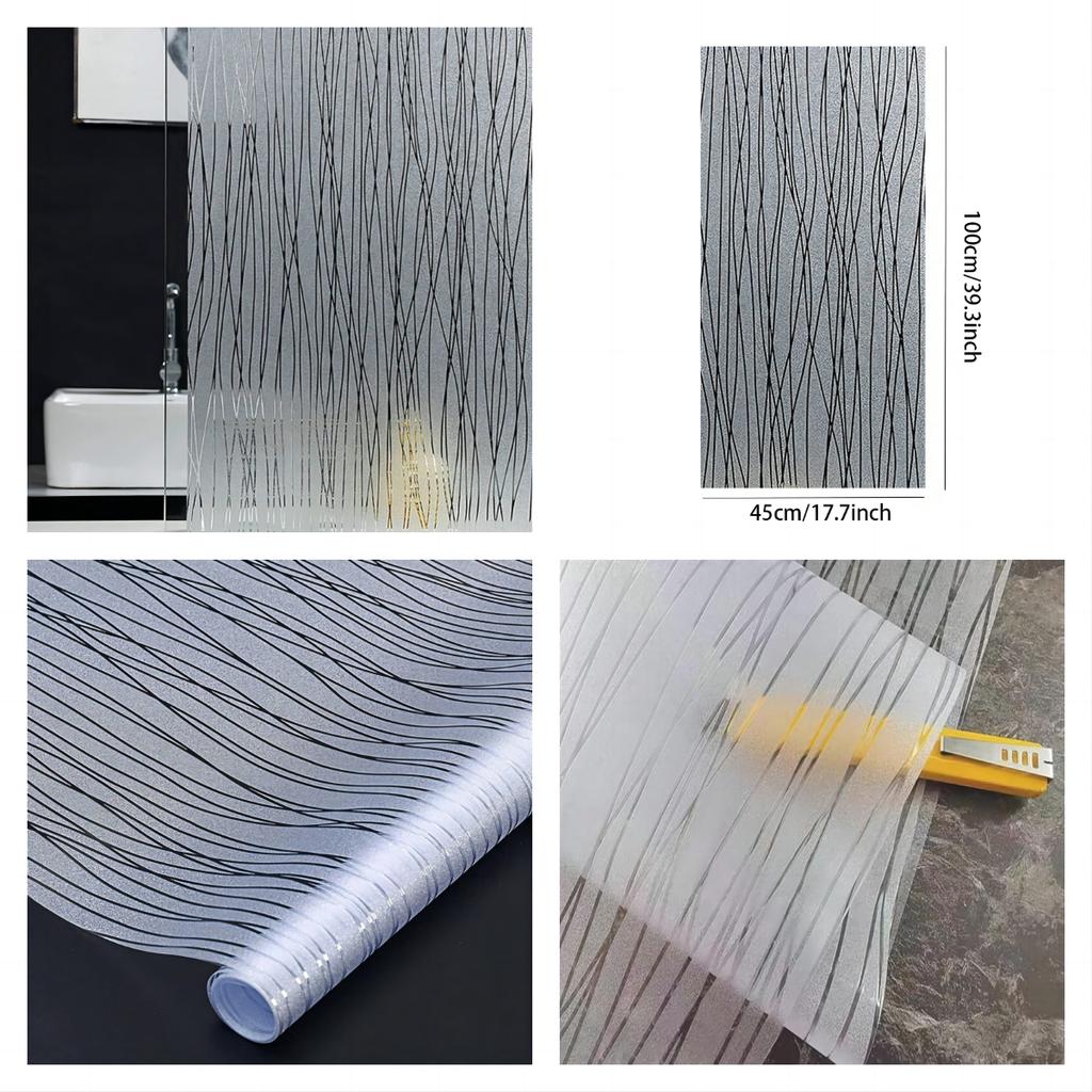 Матовая оконная пленка, пленка для защиты от посторонних глаз, полосатые узоры, матовая оконная пленка, самоклеящаяся стеклянная пленка для домашнего офиса