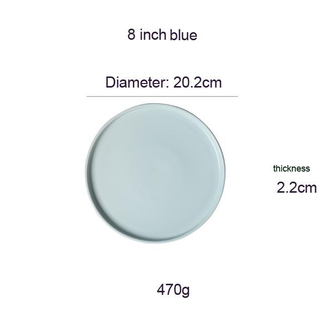 Круглые цельные обеденные тарелки Матовые керамические плоские подносы для стейков Посуда для говядины Спагетти Салат Кухонная посуда Десертные тарелки